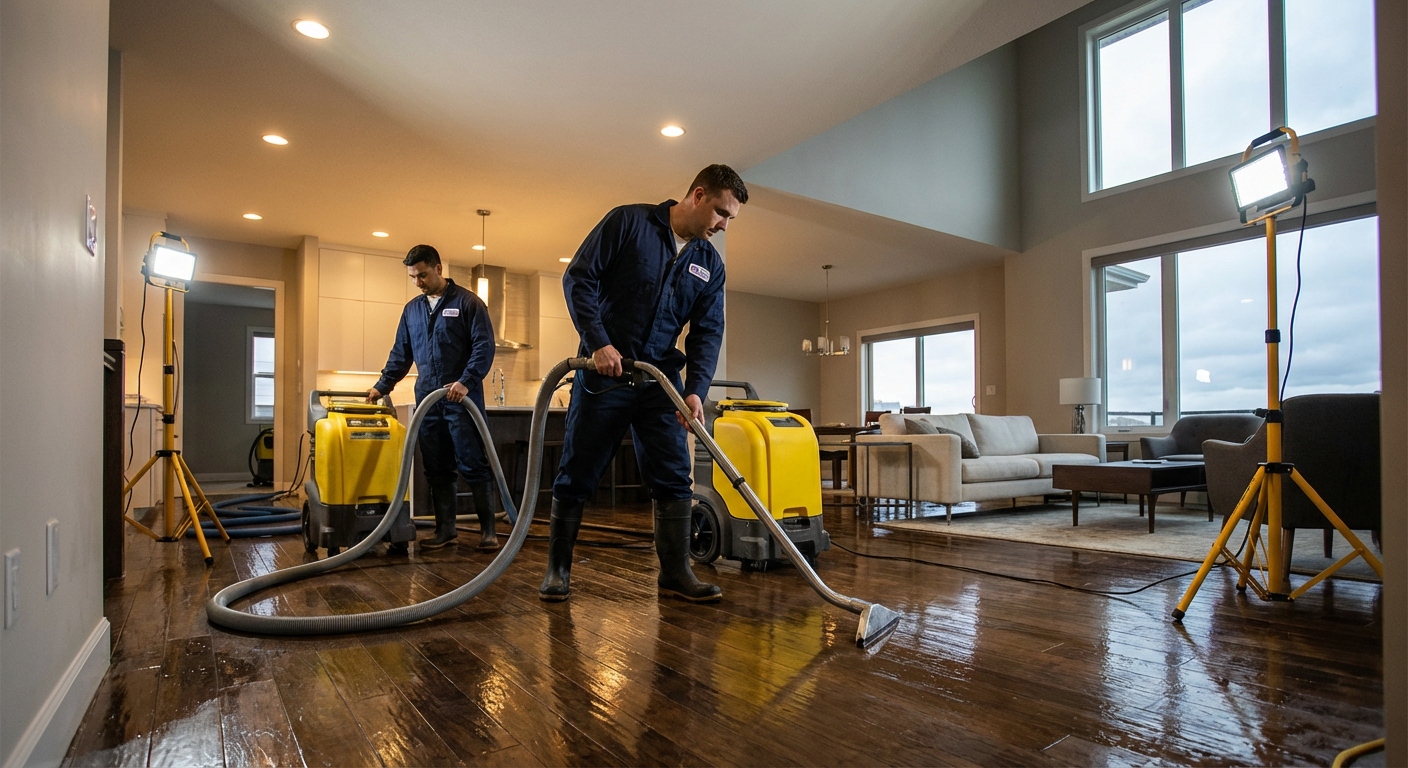 Water restoration professionals at work